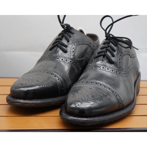 New! FREEBIRD Steven George Black Brogue Leather Oxford Wingtip Shoes Size 10 - Picture 8 of 14